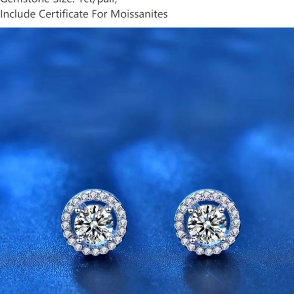 💎New Moissanite Diamond Halo Earrings - Picture 5 of 11